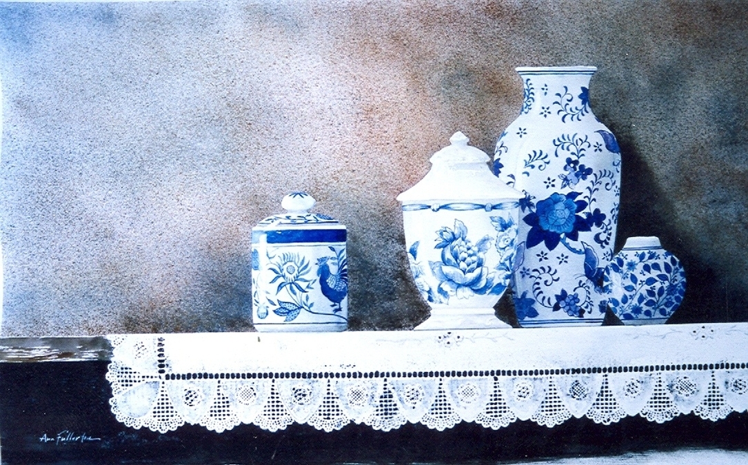 Blue & White Shelf