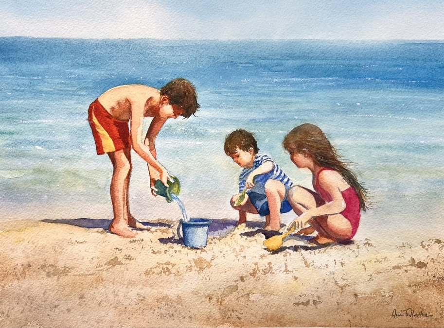 Creating Something. Framed original Watercolour, 20” w x 16” d