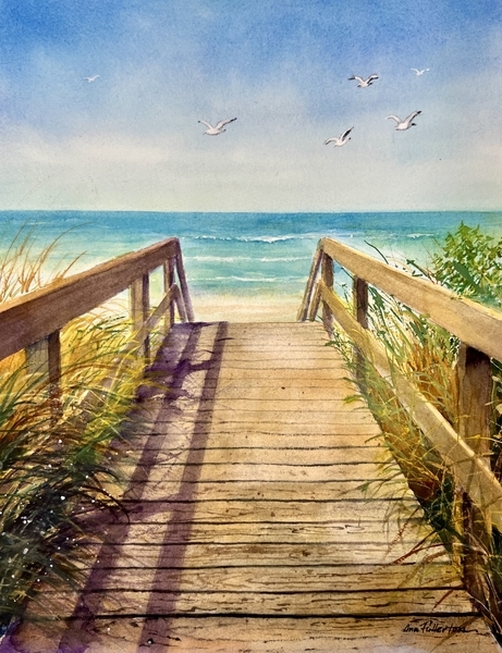 Huron Entry - Framed original Watercolour, 16” x 20”