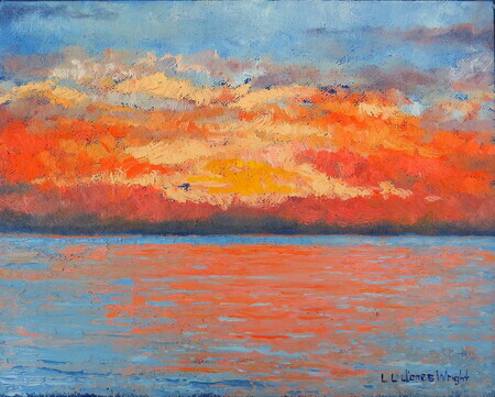 laura sunset painting no border